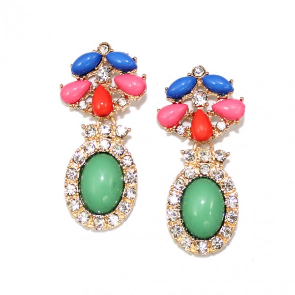 Les Filles Candy Color Crystal Statement Earrings